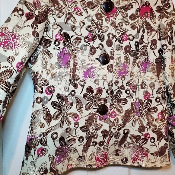 Lafayette 148 Women’s Sz 8 Floral brocade Blazer Jacket - Picture 3 of 13